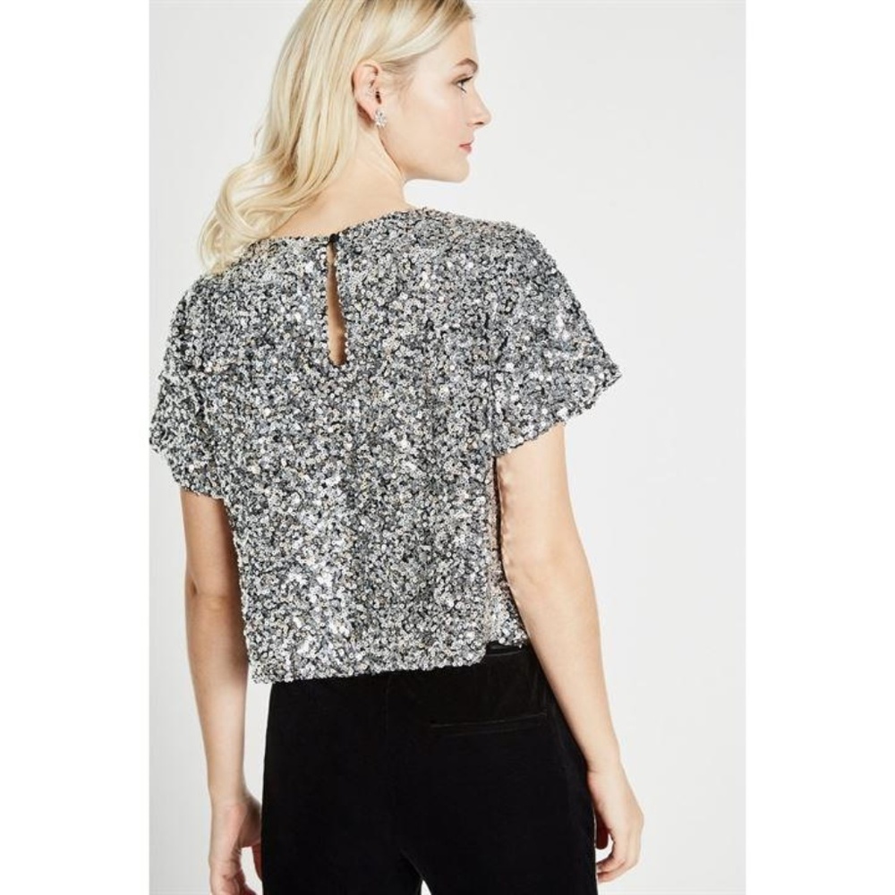 Jack Wills KAYLYNNE SEQUIN TEE - US 4